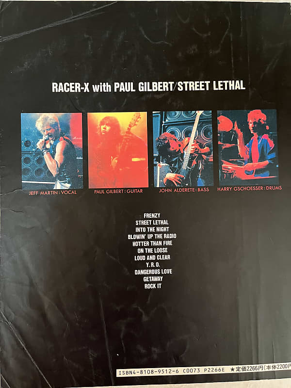 Racer X - Street Lethal - Guitar and Bass tab / tablature Book - Japan Paul  Gilbert