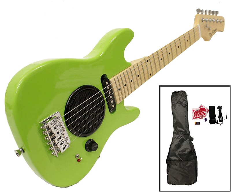 De Rosa GE30-AST-GR Built-In-Amp Kids Electric Guitar w/Gig Bag, Guitar Cable, Strings, Pick, Strap & 9V Battery image 1