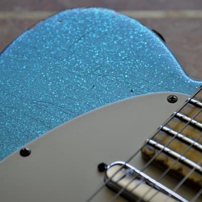 American Fender Custom Telecaster  Standard Relic Blue Sparkle image 7