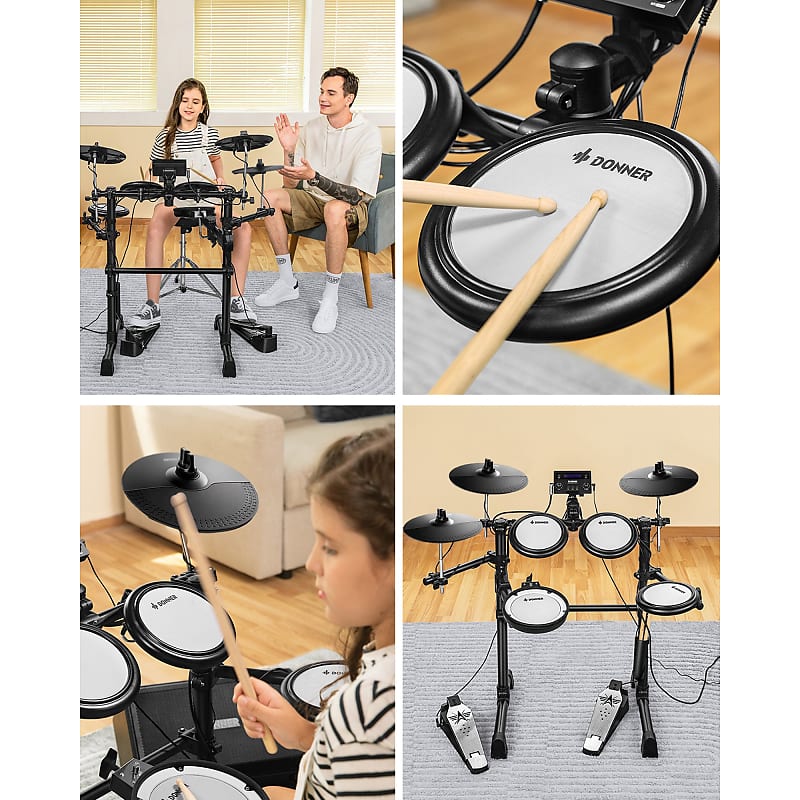 Donner DED-90 Electric Drum Set, Electronic Drum Kit for Beginner with 272  Sounds