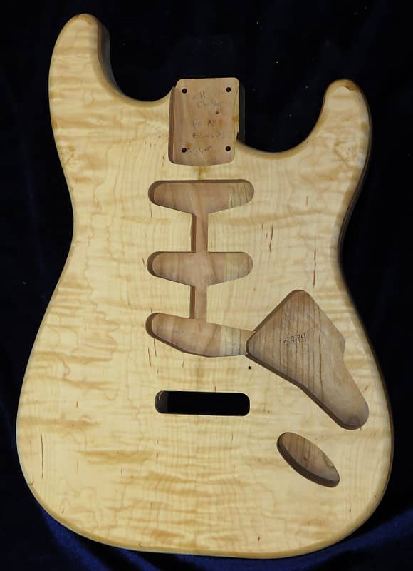 Flamed Maple Top / Aged Cherry Wood Strat body - Standard - 5lbs 15oz #3274 image 1