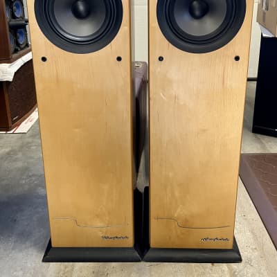 Wharfedale Emerald EM 95 2-Way Floor Speakers Oak Matching Serial #'s; Tested image 1