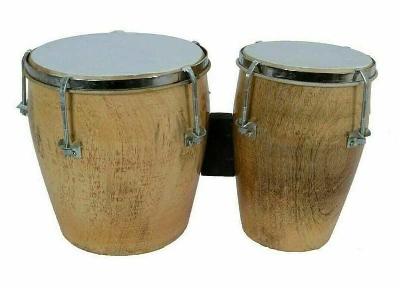 Top Quality Two Piece Hand Made Wooden Bongo Drum Set with Full Tool Kit,  Gigbag