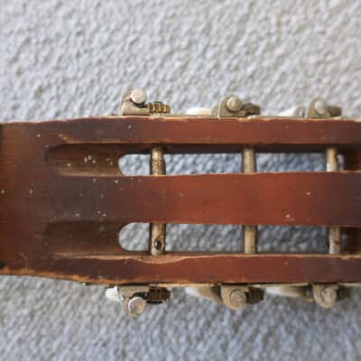 Vintage 1930s Supertone Hawaiian Acoustic Parlor Guitar Stencil Beatup Worn In Prop Artwork image 8