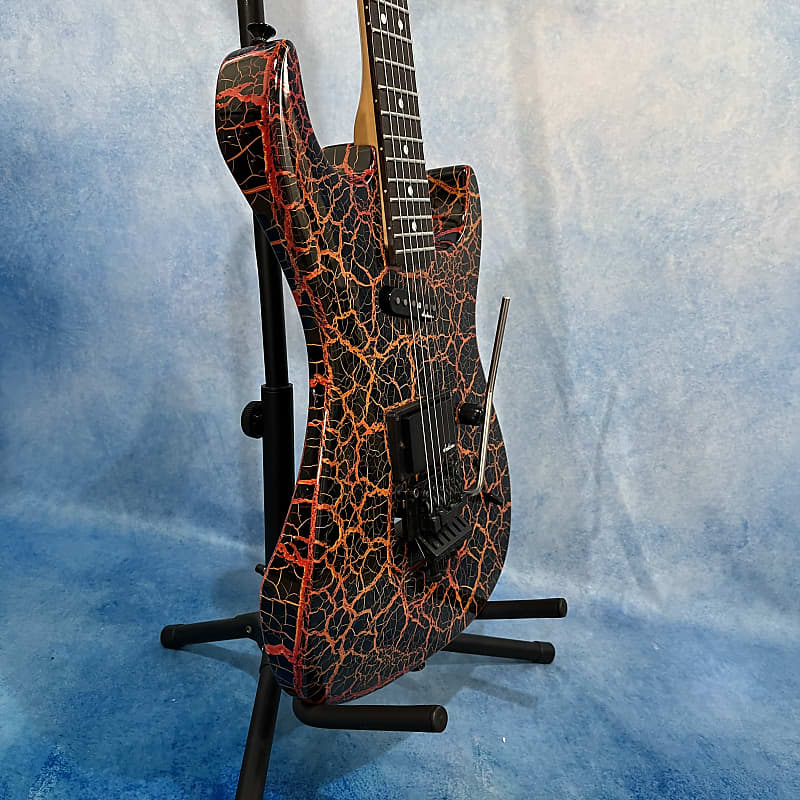 Charvel 3DR Dinky Reverse Headstock Fire Crackle 1980s Made