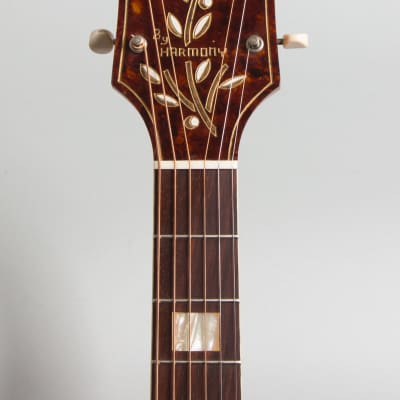 Harmony  Patrician H-1414 Arch Top Acoustic Guitar (1954), ser. #4850H1414, period grey chipboard case. image 5