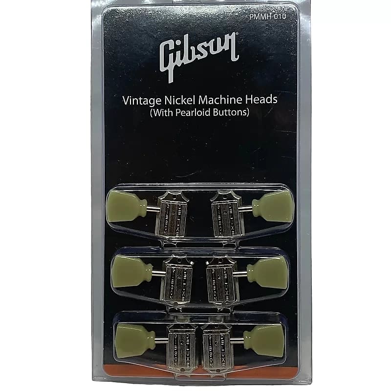 Gibson MH-010 Kluson-Style Tuner Set - Nickel With Pearloid