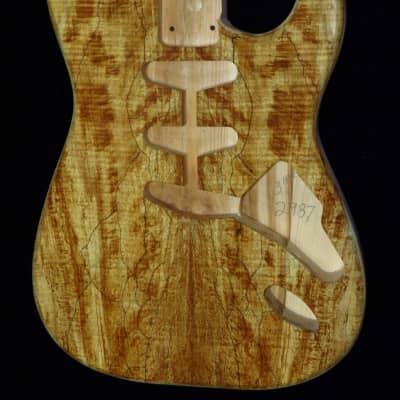 Spalted Maple Top /Aged Pine Strat body Standard Hardtail 3lbs 13oz #2987 image 1