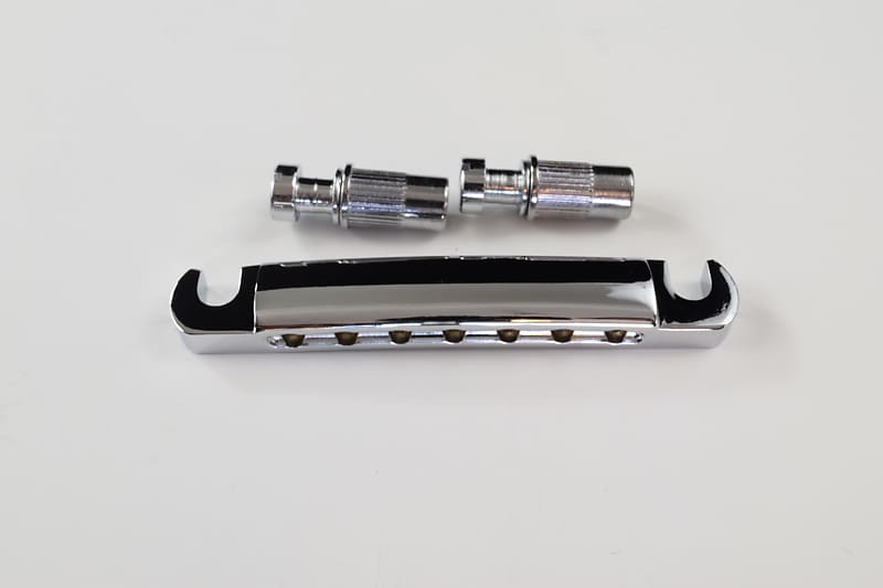 7-String Stop Tailpiece in Chrome and Black - Chrome image 1