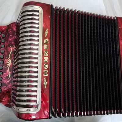 Hohner Xtreme GCF/Sol Red Crown Acordeon Accordion +Case, Bag, Strap, BackPad, DVD Authorized Dealer image 1