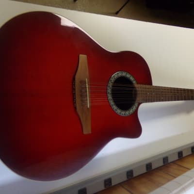 Ovation  6751 Standard Balladeer/12 String Electric Acoustic Guitar Red Burst image 13