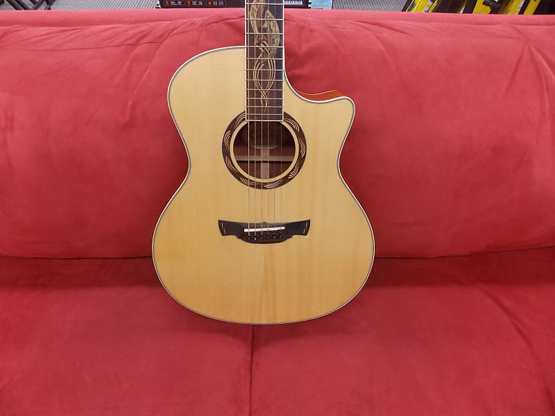 Crafter SM-Bubinga Salmon 35th Anniversary Acoustic Electric Guitar W/case  Natural