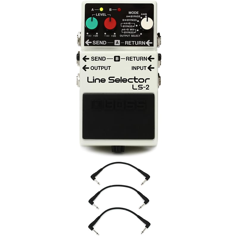 Boss LS-2 Line Selector Pedal with 3 Patch Cables image 1