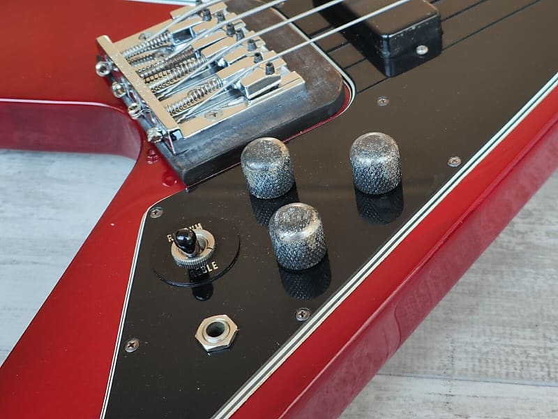 1988 Greco Japan FVB-75 Flying V Bass (Cherry Red) | Reverb