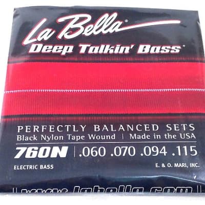 La Bella Bass Strings Deep Talkin' Bass Black Nylon Tape Wound Light image 1