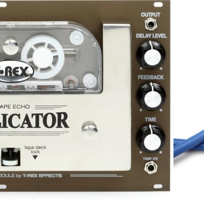 T-Rex Replicator Eurorack Analog Tape Delay Module  Bundle with Tiptop Audio Stackcable Eurorack Patch Cable - 70cm Blue image 1