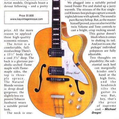 Kay Reissue Collector's  Barney Kessel Signature  "Artist" Electric FREE $250 Case image 10