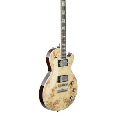 Schecter Solo II Custom Electric Guitar Natural Burl Turquoise image 8