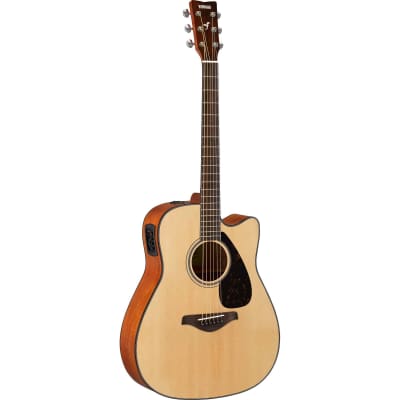 Yamaha FGX800C  Dreadnought Acoustic Guitar Solid Spruce Top Nato/Okume Back and Sides w/ Cutaway and EQ Natural image 3