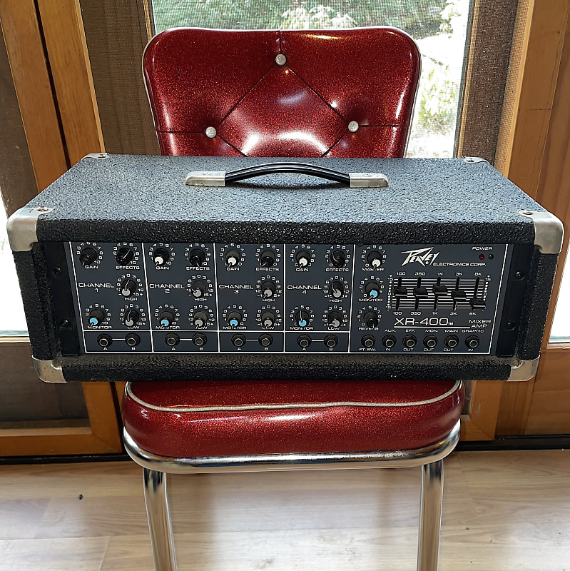 Vintage Peavey XR400 Mixer Amp. 4 Channel 200h Power Module Reverb