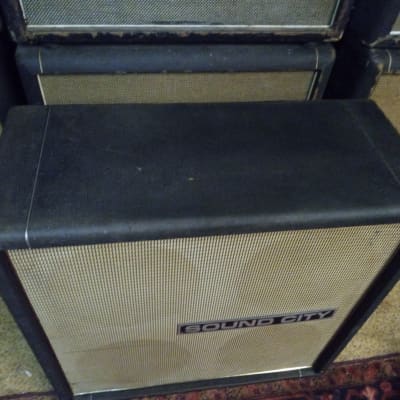 1970 Sound City L110 4x12 Lead Guitar Speaker Cabinet Original Fane 122190 Pulsonic Speakers Solid Plywood Cabinet image 3