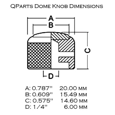 Dome Knob Chrome with White Acrylic Top Q-Parts QPAWP-DC image 6