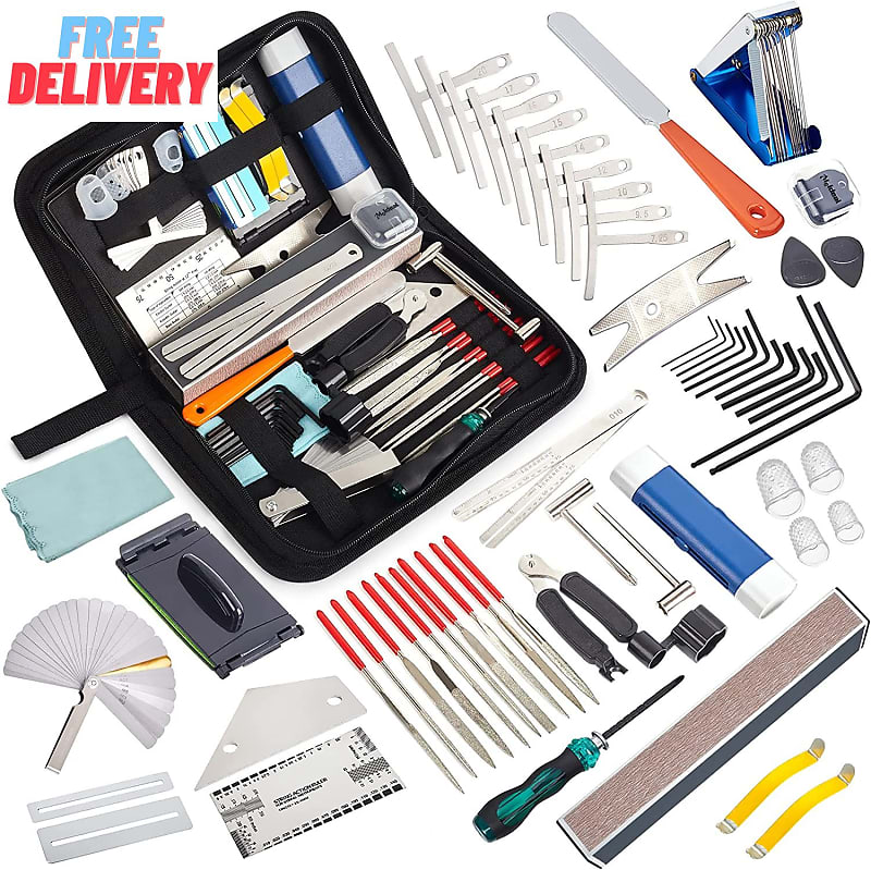 65 Pieces Guitar Repairing Maintenance Tool Kit, Guitar Setup Reverb