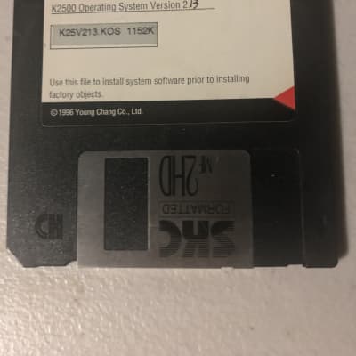 Kurzweil  K2500 Series Operating System Floppy Disk 1996 image 1
