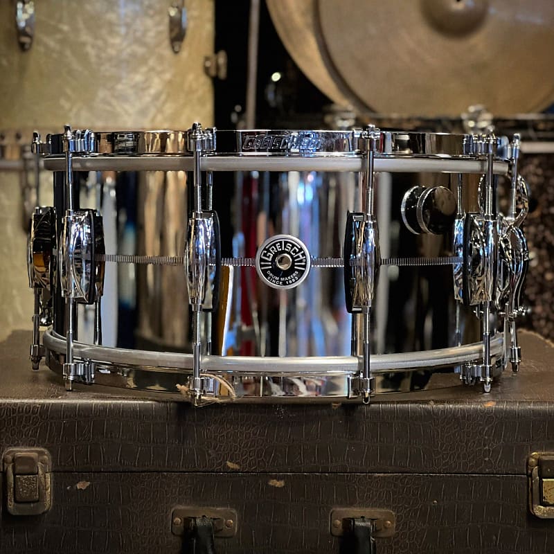 NEW Gretsch 6.5x14 Brooklyn Chrome over Steel "Retro Build" Snare Drum with Tone Control & 301 Hoops image 1