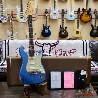 Fender Custom Shop 1962 Stratocaster Hand-Wound Pickups AAA Dark Rosewood Slab Board Relic Lake Placid Blue 7.65 LBS image 6