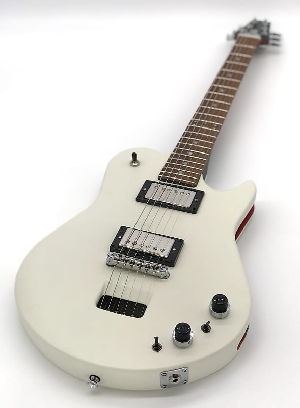 Travel Guitar Ciari  Custom Shop - Satin White/Red , Natural Neck image 1
