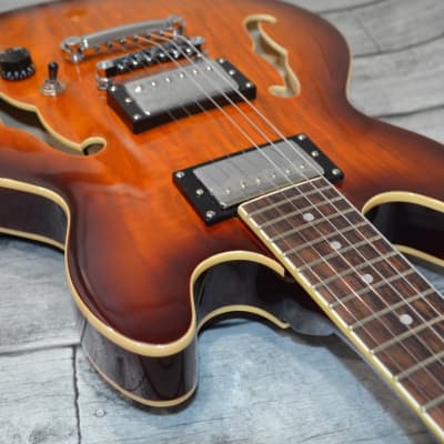 PHRED instruments DC39 Ash Brown Burst Double Cutaway Semi-Hollow 339 style 2020 Brown Burst image 8