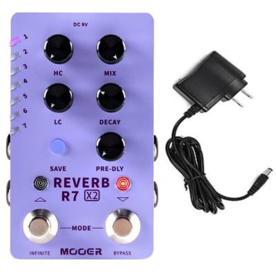 Mooer R7 X2 Reverb 14 Stereo Reverb Effects + Power Supply image 2