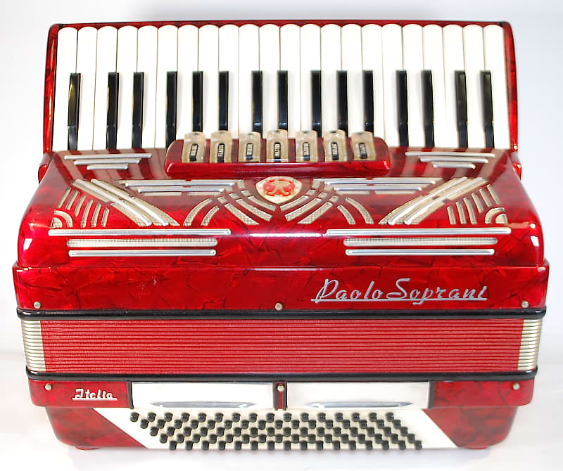 Soprani アコーディオン 1960s Paolo Soprani Italia Red 37 Key 80 Bass 7 Register