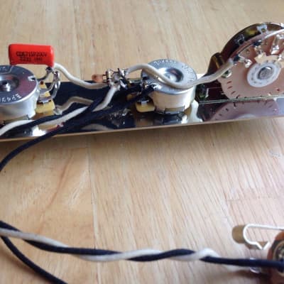 Fender Telecaster Wiring Harness Treble Bleed 250k CTS  .022 Orange Drop Cap Oak Grigsby Switch image 1