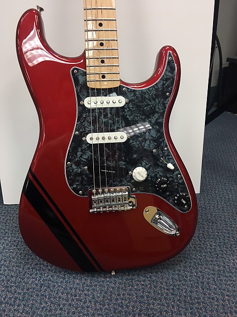 Fender Standard Strat Custom Candy Apple Red w/ Black | Reverb