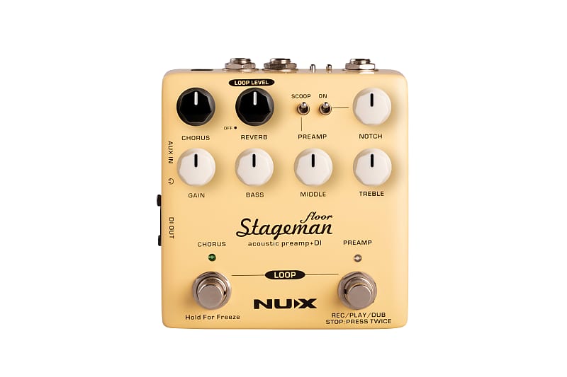 NuX NAP-5 Stageman Floor Deluxe Acoustic Preamp / DI 2010s - Yellow image 1
