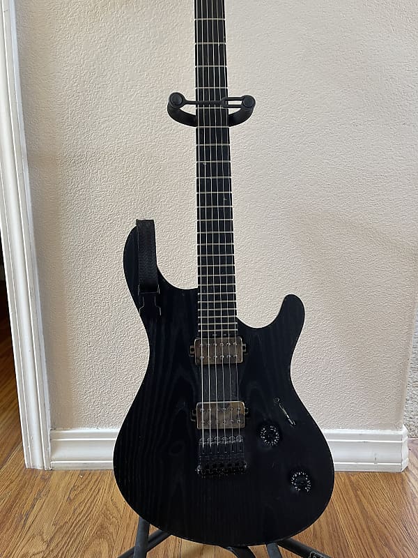 Mayones Regius 6 Gothic 2018  Black Matte Ash Top with Bare Knuckle Aftermath pickups image 1