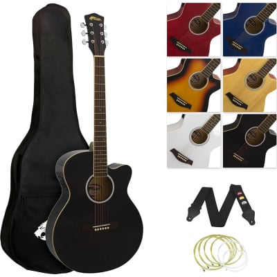 Tiger ACG4 Electro Acoustic Guitar for Beginners, Black for sale