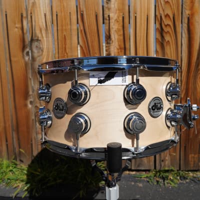 DW USA Collectors Series - Natural Satin Oil 7 x 14" Snare Drum w/ Chrome Hdw. image 1