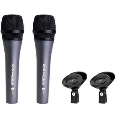 Sennheiser E835 Kit 2 Microfoni Dinamici Voce + 2 Clamp + Custodia Rigida