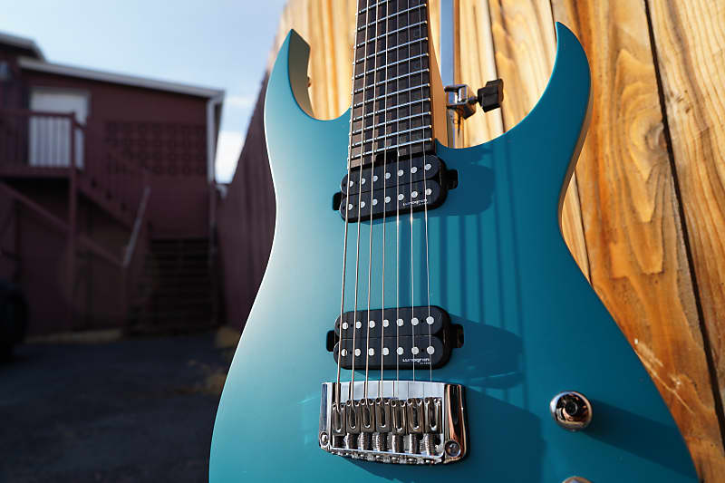 Schecter USA CUSTOM SHOP Keith Merrow KM-7 Stage Teal Blue Satin 7-String Electric Guitar w/ Case (2024) image 1