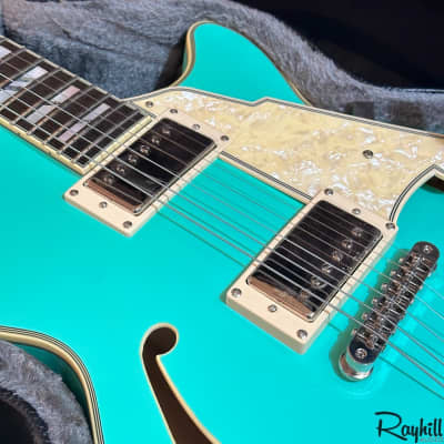 D'Angelico Deluxe SS LE Matte Surf Green Semi Hollow Body Electric Guitar Prototype image 8