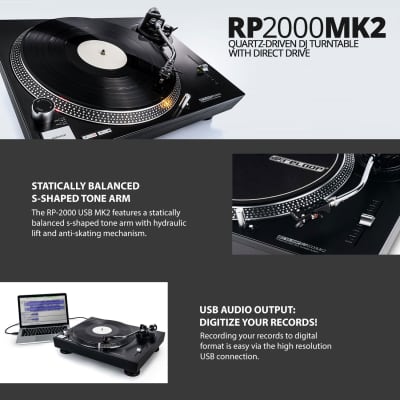 Reloop RP-2000-USB-MK2 Direct Drive Turntable w/ Needle, USB Transfer image 3