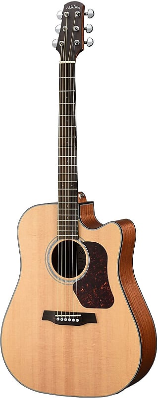 Walden D550CE Natura Solid Spruce Top Dreadnought Acoustic Cutaway-Electric Guitar - Open Pore Satin Natural image 1