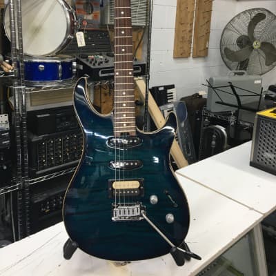 PEAVEY USA ST Flame Top  1991 Blue Burst Maple Flame Stop image 1