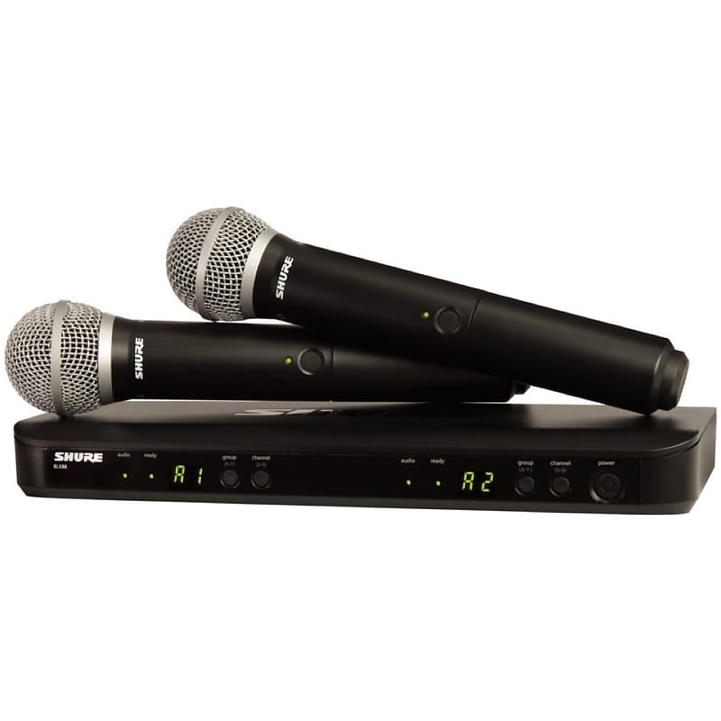 Shure BLX288/SM58 Dual Channel SM58 Wireless Handheld Microphone System, Band H10 (542-572 MHz) image 1