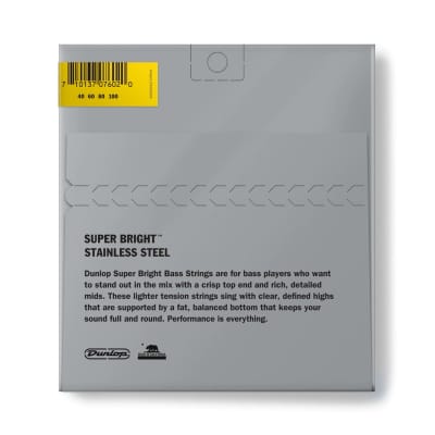 Dunlop DBSBS40100 STAINLESS STEEL SUPER BRIGHT BASS STRINGS 40-100 image 2