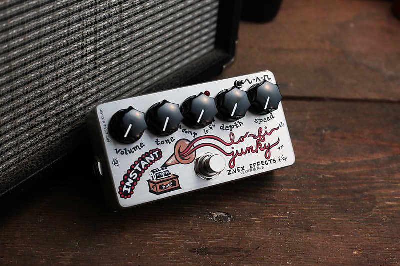 Zvex Vexter Series Instant Lo-Fi Junky Chorus/Vibrato - Silver with Graphic image 1