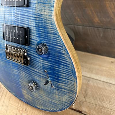PRS Wood Library Custom 24 Semi-Hollow Flame Maple 10 Top, Korina Back, Torrified Maple Neck, Ziricote FB - Faded Blue Jean Satin 391870 image 10